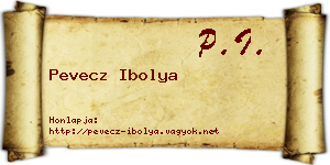 Pevecz Ibolya névjegykártya